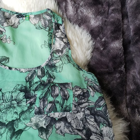 FARM RIO Sheer Cami - Rare print high-low racerback cami tank Size S - Picture 6 of 9